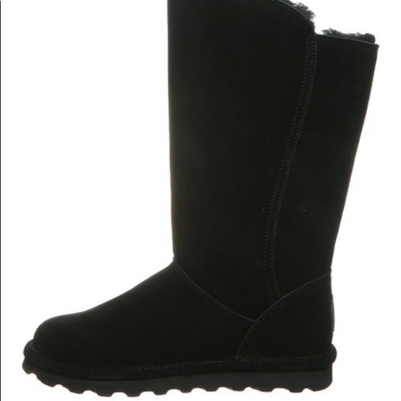 BRAND NEW BLACK SUEDE-WOOL NEVERWET ADJUSTABLE BOOTS - Picture 7 of 10